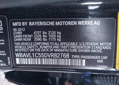 2013 BMW X1 xDrive28I z USA, uszkodzony, nr VIN WBAVL1C55DVR82768